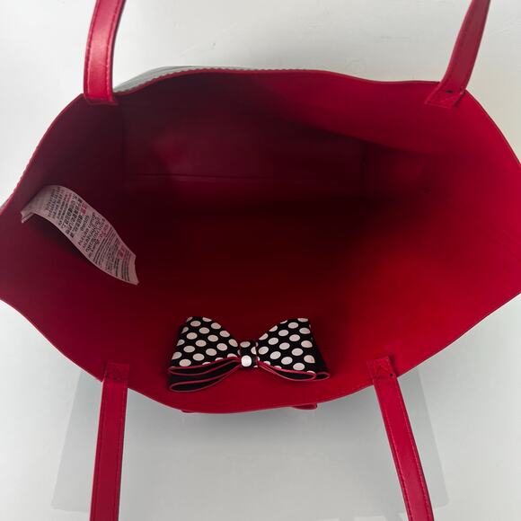 Disney Minnie Mouse Bow Mini Tote Bag Black Red - Picture 2 of 10